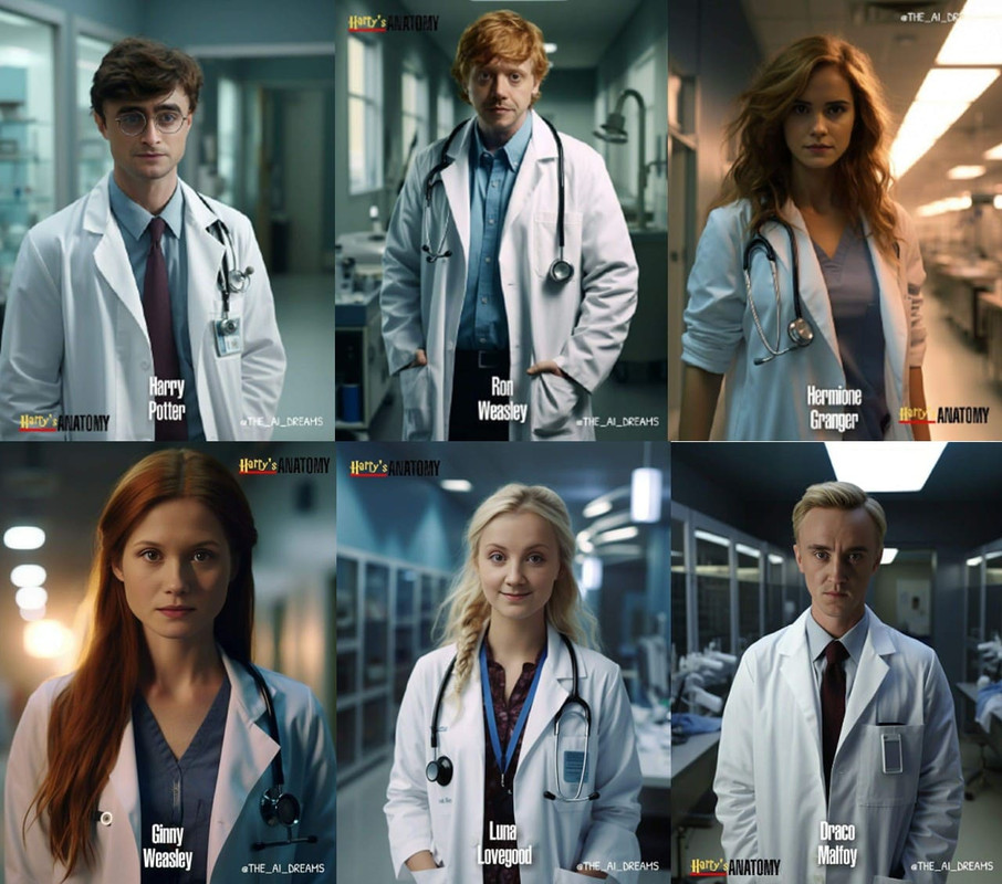 Harry Potter personaggi medici Image AI Midjourney - lista1
