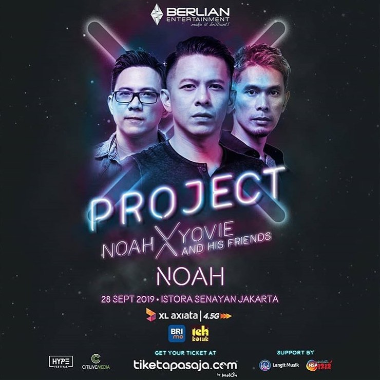 NOAH dan Yovie and Friends memeriahkan panggung Project X di Istora Senayan, Jakarta Pusat pada Sabtu (28/9/2019).