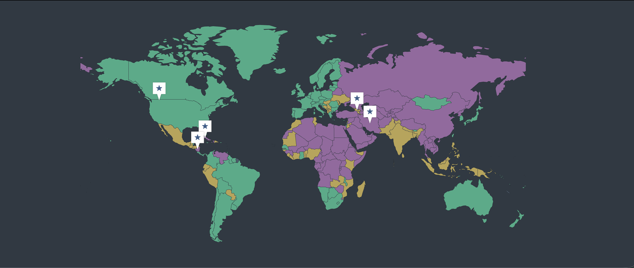 Screenshot illustrating internet censorship and control