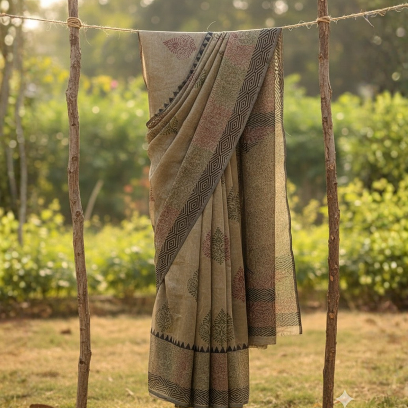 Handcrafted Chanderi Silk Saree | Luxurious, Lightweight & Traditionally Woven Design -4
