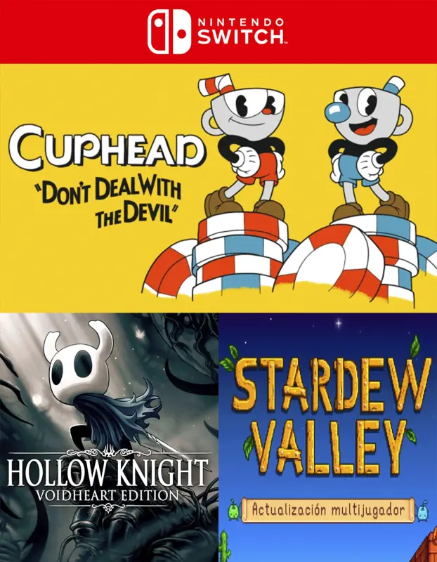 CUPHEAD MAS STARDEW VALLEY MAS HOLLOW KNIGHT - NINTENDO SWITCH
