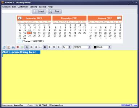 VovSoft Desktop Diary 1.2 Portable VovSoft Desktop Diary 1.2 Portable