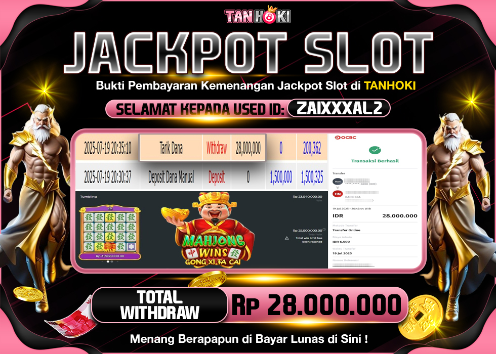 TANHOKI JACKPOT SLOT MAHJONG WINS GONG XI FA  Rp.28.000.000,- LUNAS