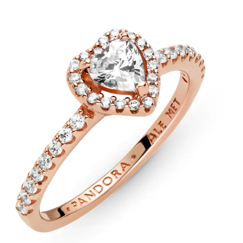 Anillo Pandora de Corazón con Oro Rosa