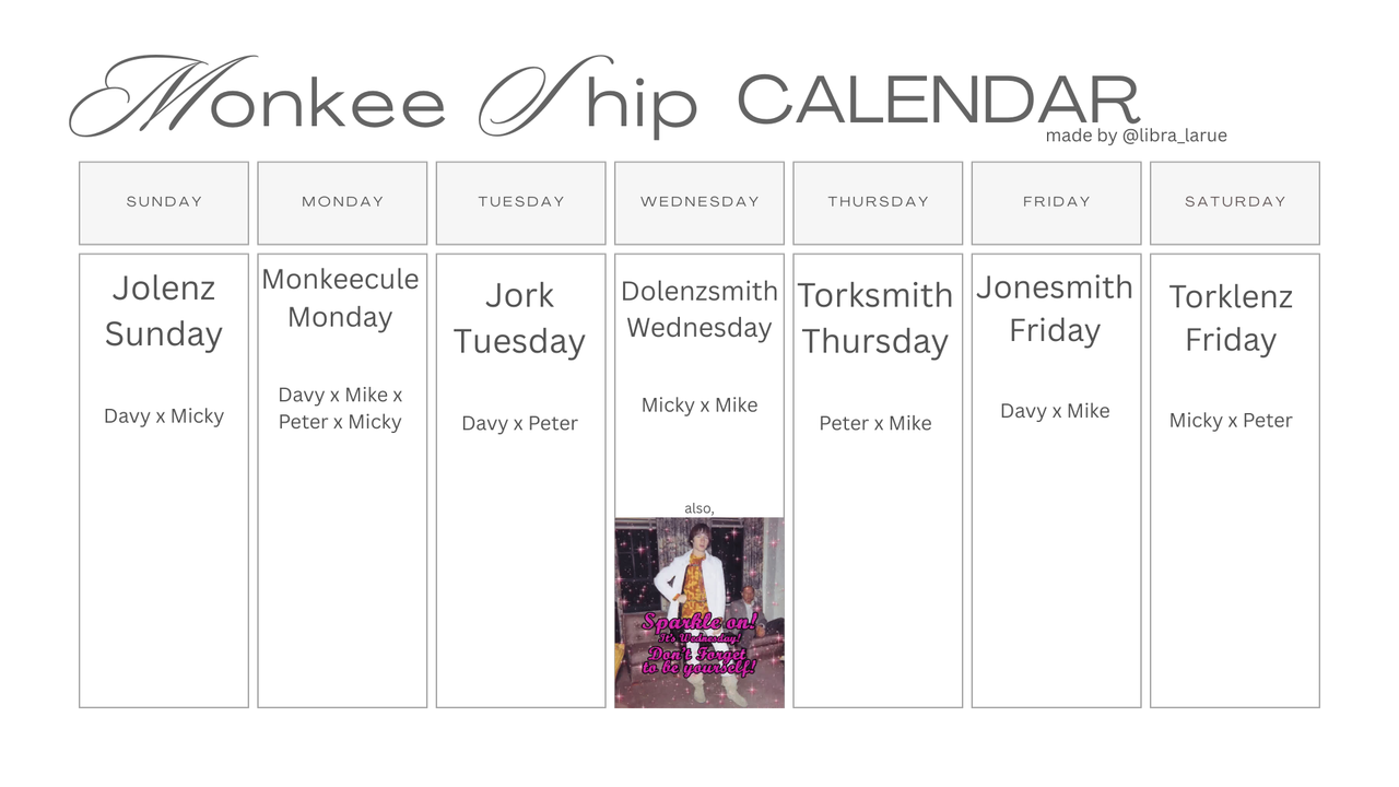 monkee ship calendar