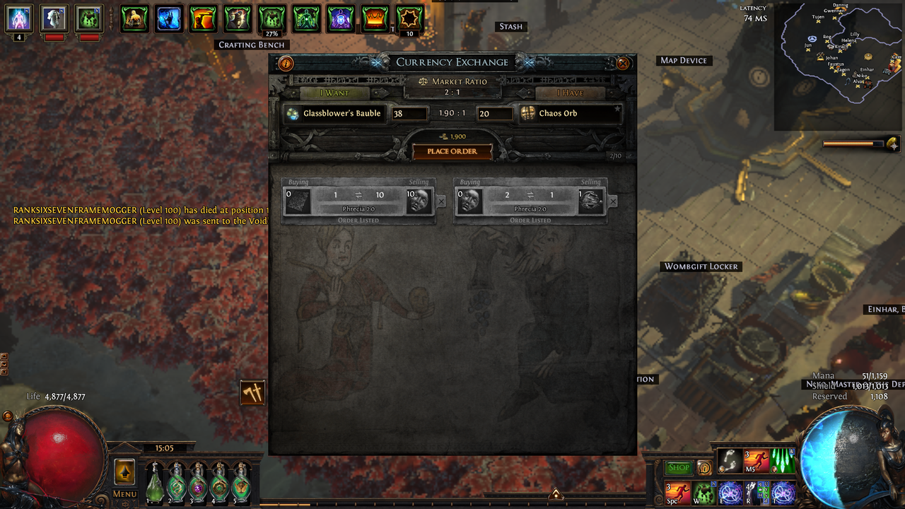 cant remove phrecia order listing