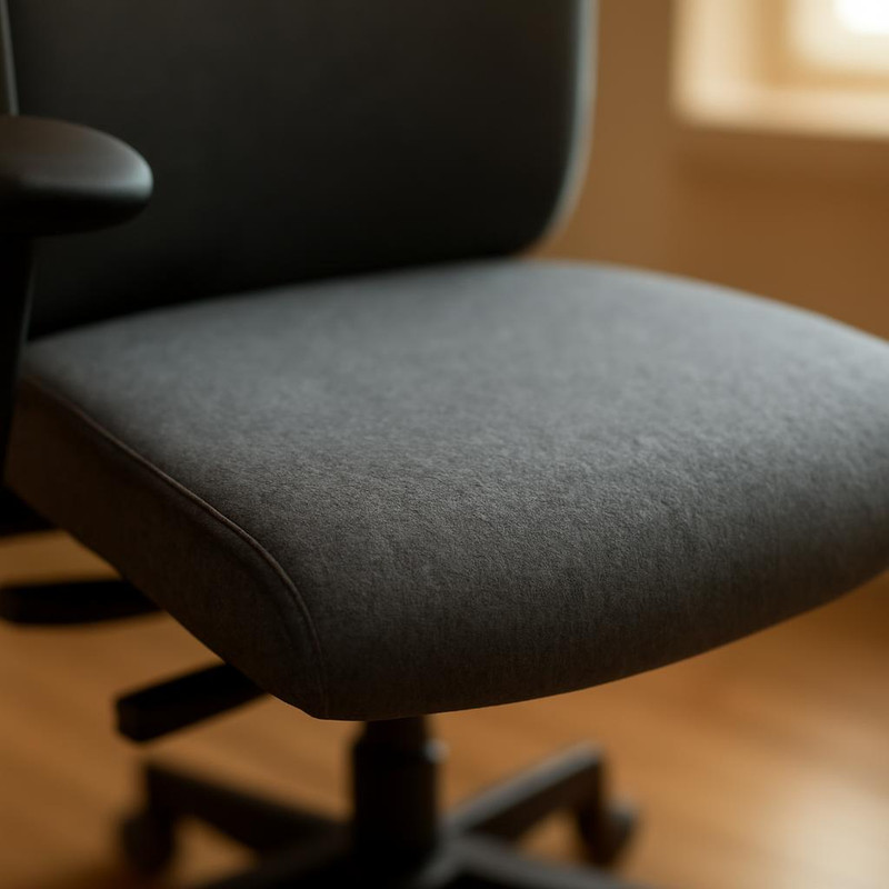 Перетяжка сиденья компьютерного кресла новой обивкой