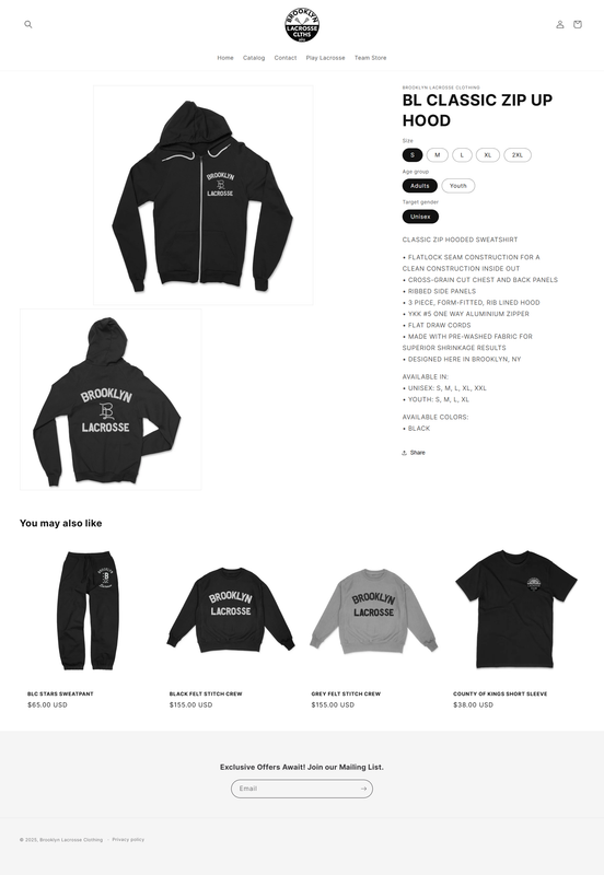 Brooklyn Lacrosse Clothing Screenshot 3