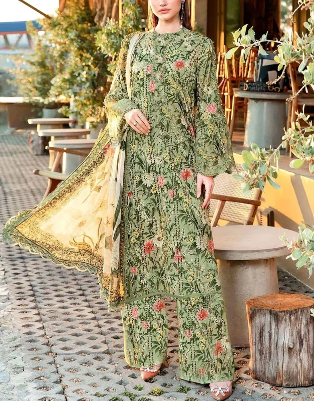 Bonanza Digital-Print Linen 3-Pc – Matching Linen Dupatta, Spring/Winter