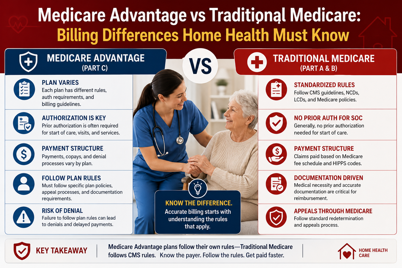 Medicare Advantage vs Traditional Medicare: Billing Differences Home Health Must Know