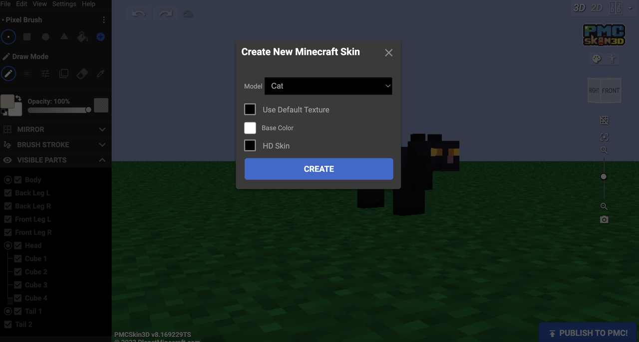 PlanetMinecraft on X: Have you noticed the new features on PMCSkin3D? The  recent update includes 2D AND Hybrid modes for editing texture directly,  and a new mirror mode for drawing through the