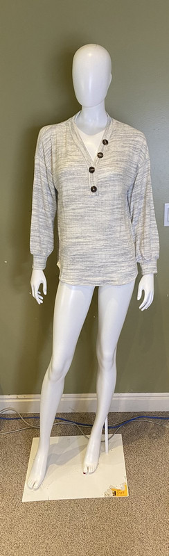 SOFT SURROUNDINGS JULES THERMAL TOP IN LIGHT GREY WMNS SIZE L 2DV8920701