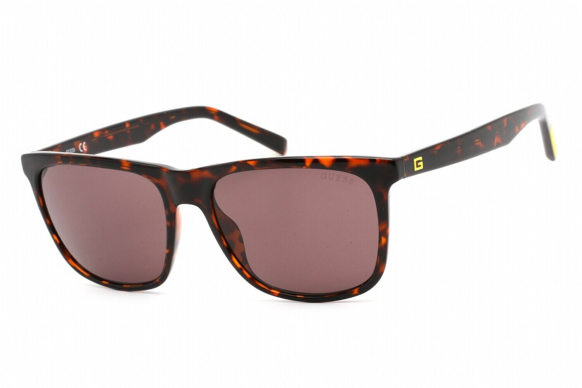 Guess GU00024 52E Dark Havana Square Brown Tinted 56-17 