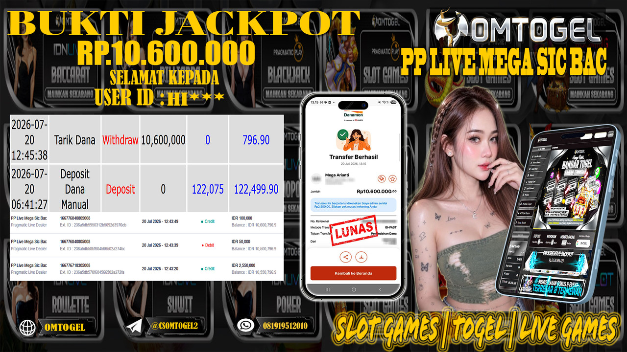 OMTOGEL JACKPOT PRAGMATICPLAY LIVE DEALER  Rp,10,600,000,- DIBAYAR LUNAS