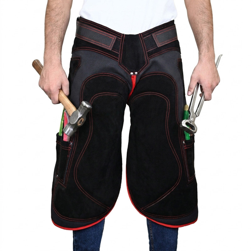 Farrier Apron left side view single hoof knife pocket