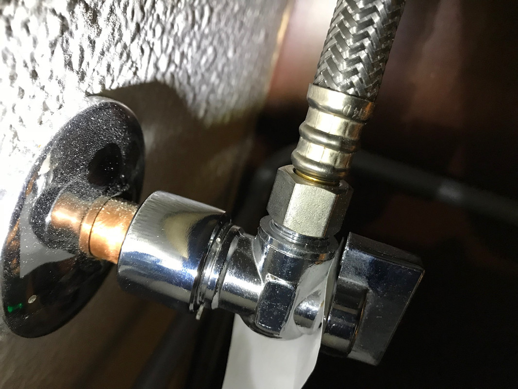 Disconnecting water valve under sink