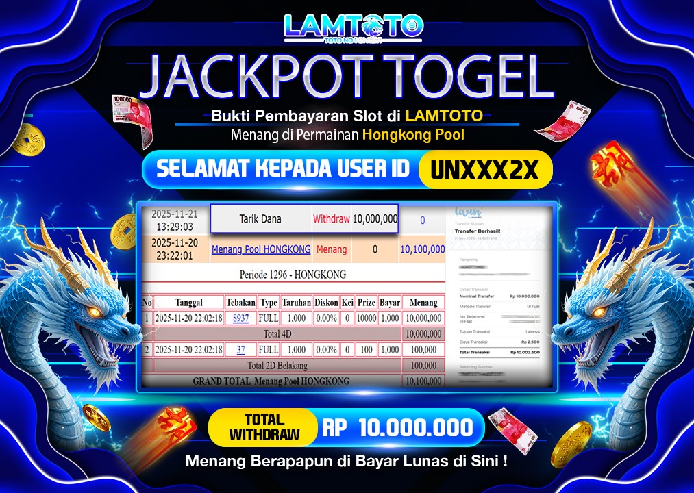 BUKTI JACKPOT LUNAS LAMTOTO