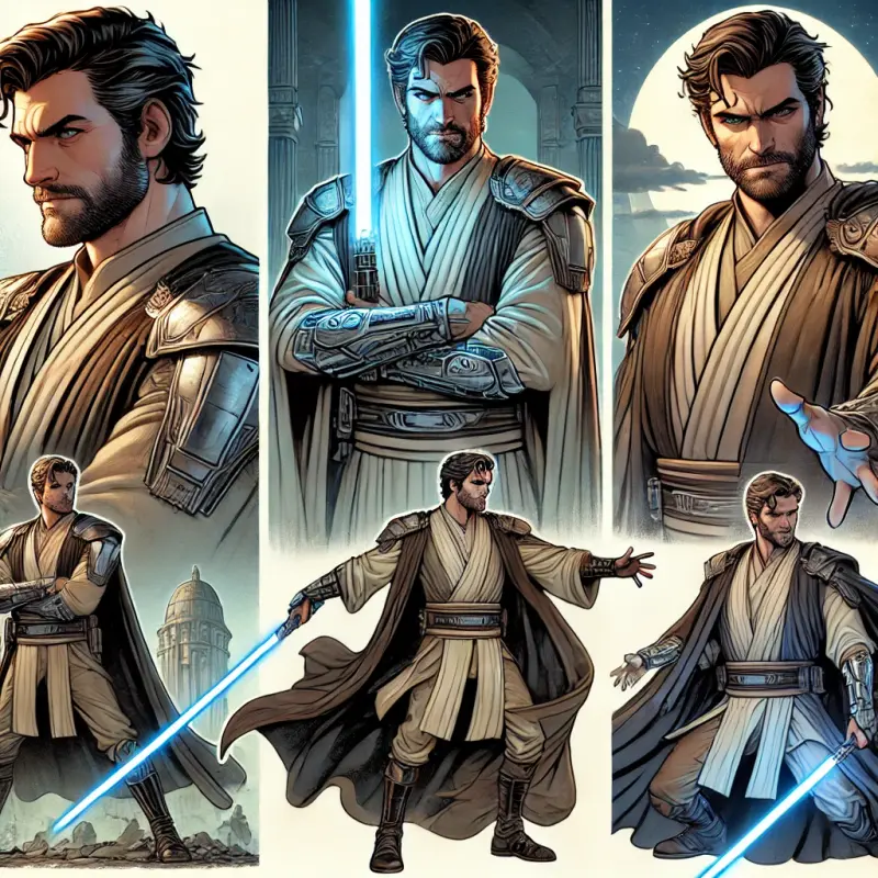 DALLE-2025-03-13-17-11-17-A-Western-Comic-style-illustration-of-a-powerful-Jedi-Master-and-Aielyn.webp