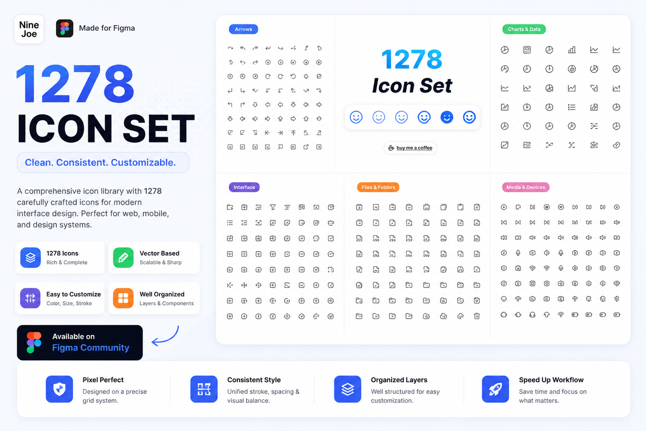 1278 Icon Set – Clean, Scalable & Ready-to-Use UI Icons for Modern Design