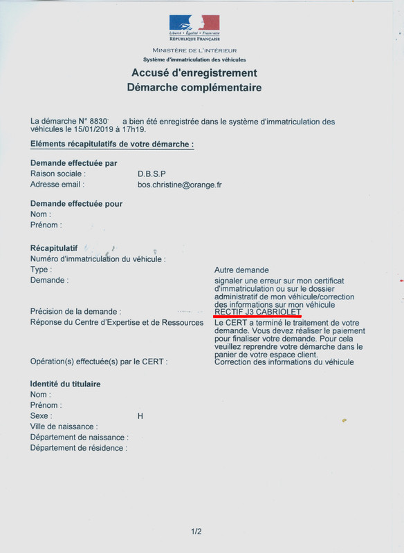 DEMANDE RECTIFICATION EN CAB - 1