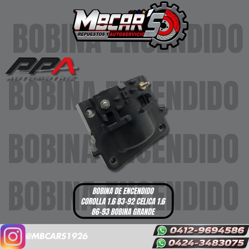 BOBINA DE ENCENDIDO COROLLA 1.6 83-92 CELICA 1.6 86-93 BOBINA GRANDE 