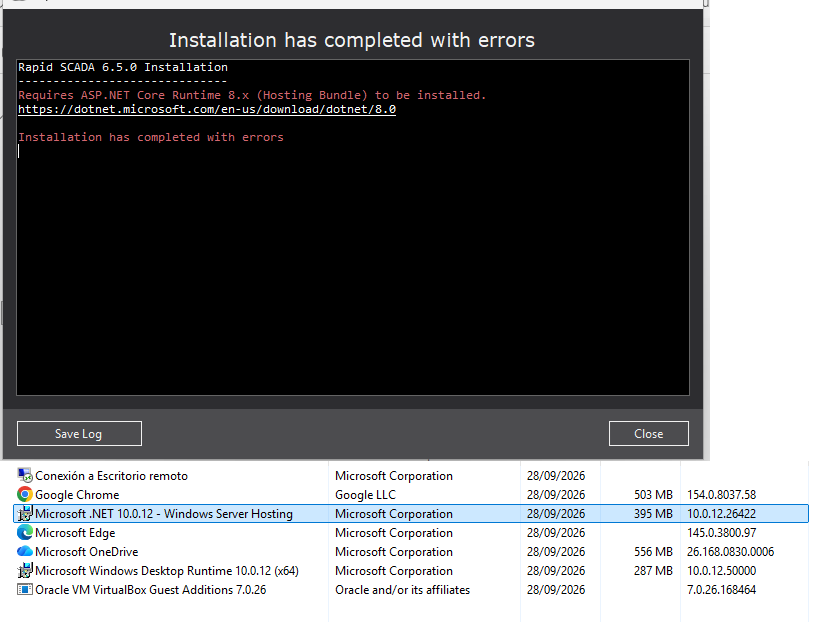 install error