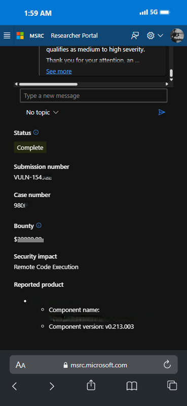 Vulnerability MSRC
