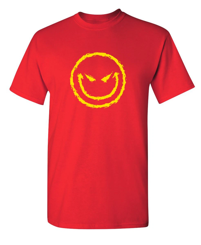 Evil Smile Face Sarcastic Humor Graphic Novelty Funny T Shirt Unisex Graphic product image view 6