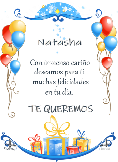 Natasha, felíz cumpleaños  C