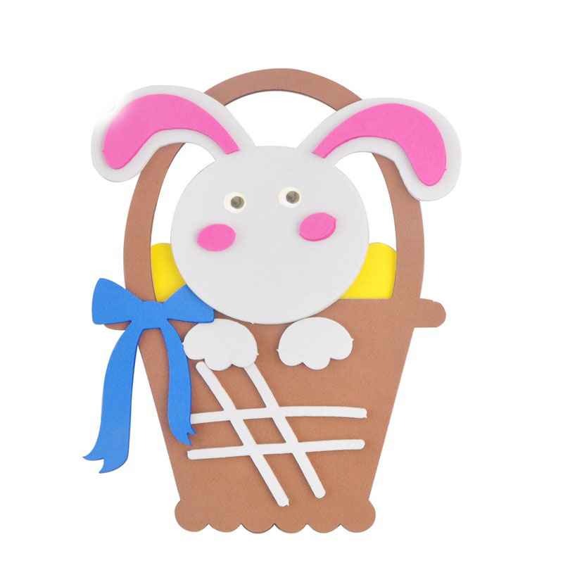 5-Pack rabbit Easter EVA Craft Basket Kit – DIY Creative Art & Craft Supplies for Kids, Perfect for Parent-Child Activities and Holiday Decorations