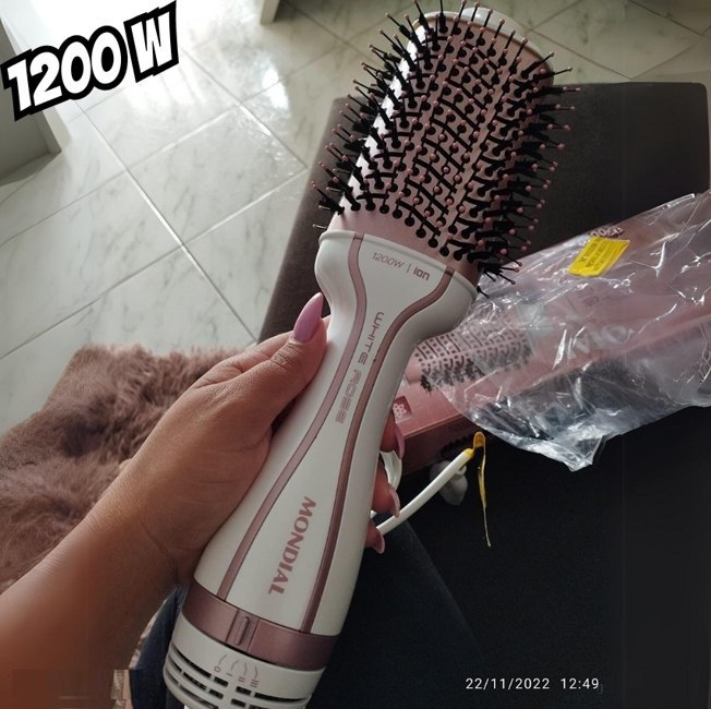 Escova Secadora, Mondial, Branco/Rose Gold, 1200W, Bivolt – ES-50