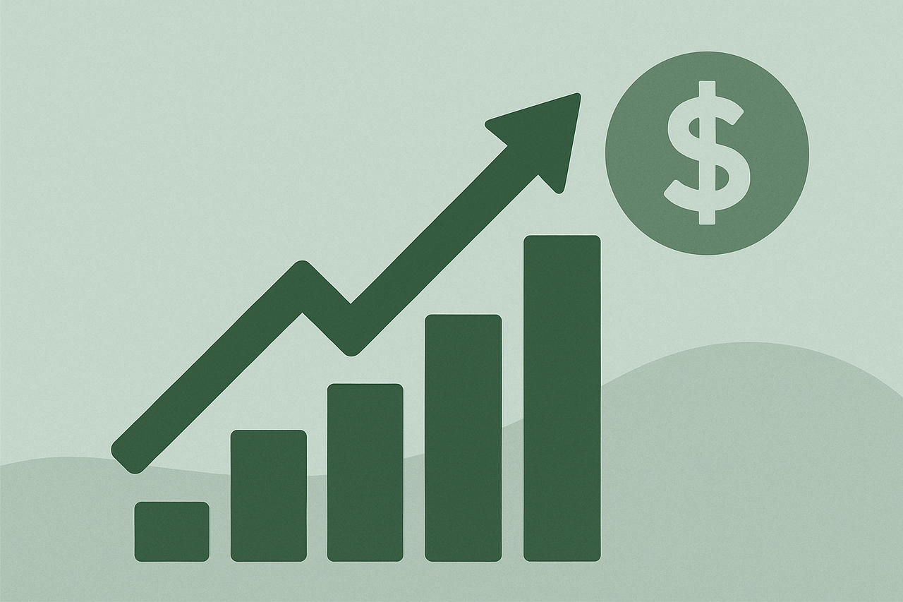 Business growth chart showing ROI