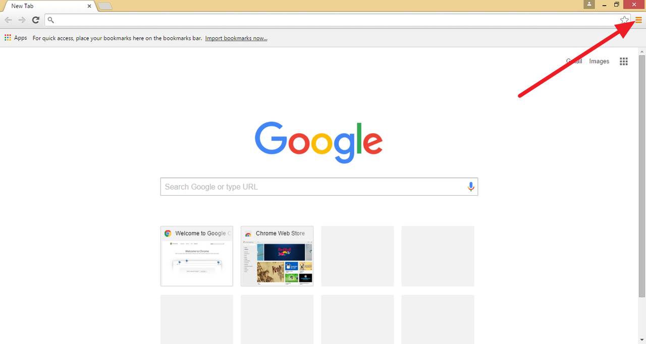 Open the Google Chrome internet browser
