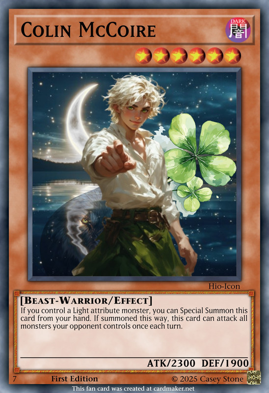 Colin McCoire Yugioh Effect Card