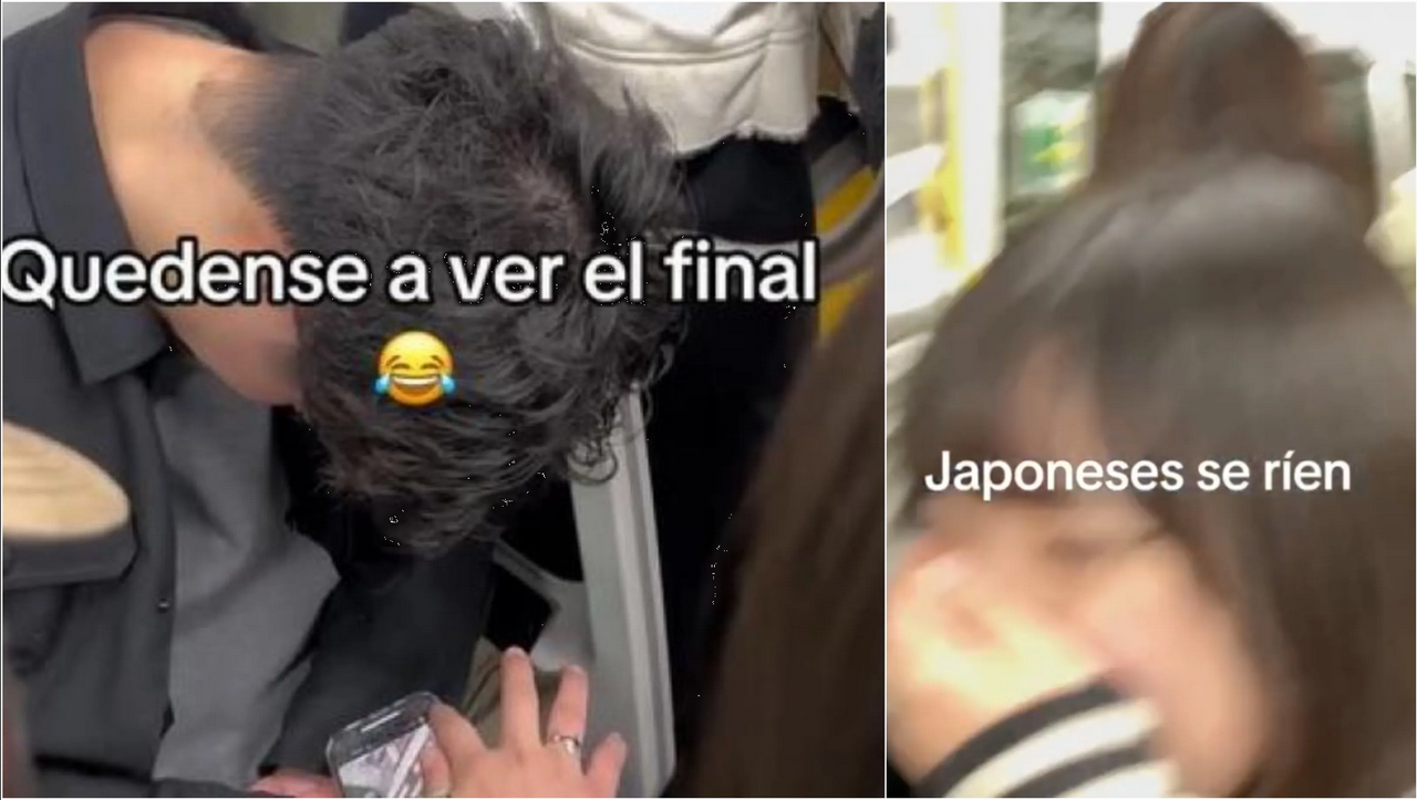 Se queda dormido en tren de Japón y le juegan una broma: video viral