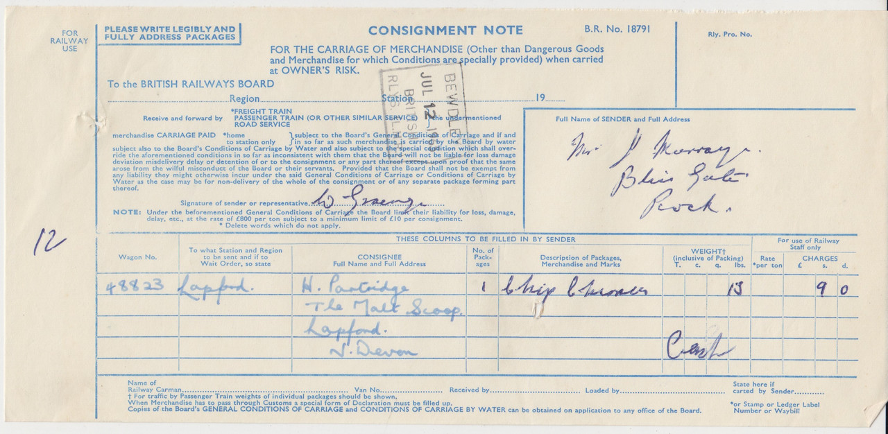 Bewdley Consignment Notes (28)