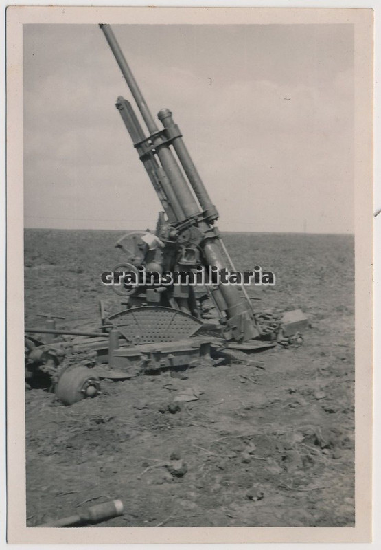 Orig. Foto schweres russ. Beute Flak Geschütz b. NOVOUKRAINKA Ukraine Russland