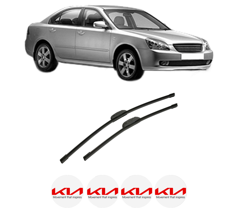 Set stergatoare auto KIA MAGENTIS II (MG) din 2005-2010, pentru parbriz auto, 2 bucati, Bosch Aerotwin Retrofit, din cauciuc siliconat rezistent, 4 Stickere Auto KIA