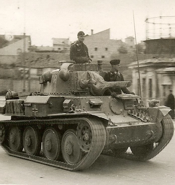 BEST German Panzermen Topside on Pzkw 38(t) Panzer Tank 1 on Street