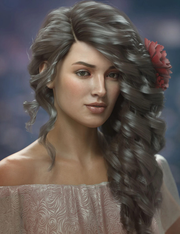 Gloriana Hair for Genesis 3, 8, and 8.1 Females