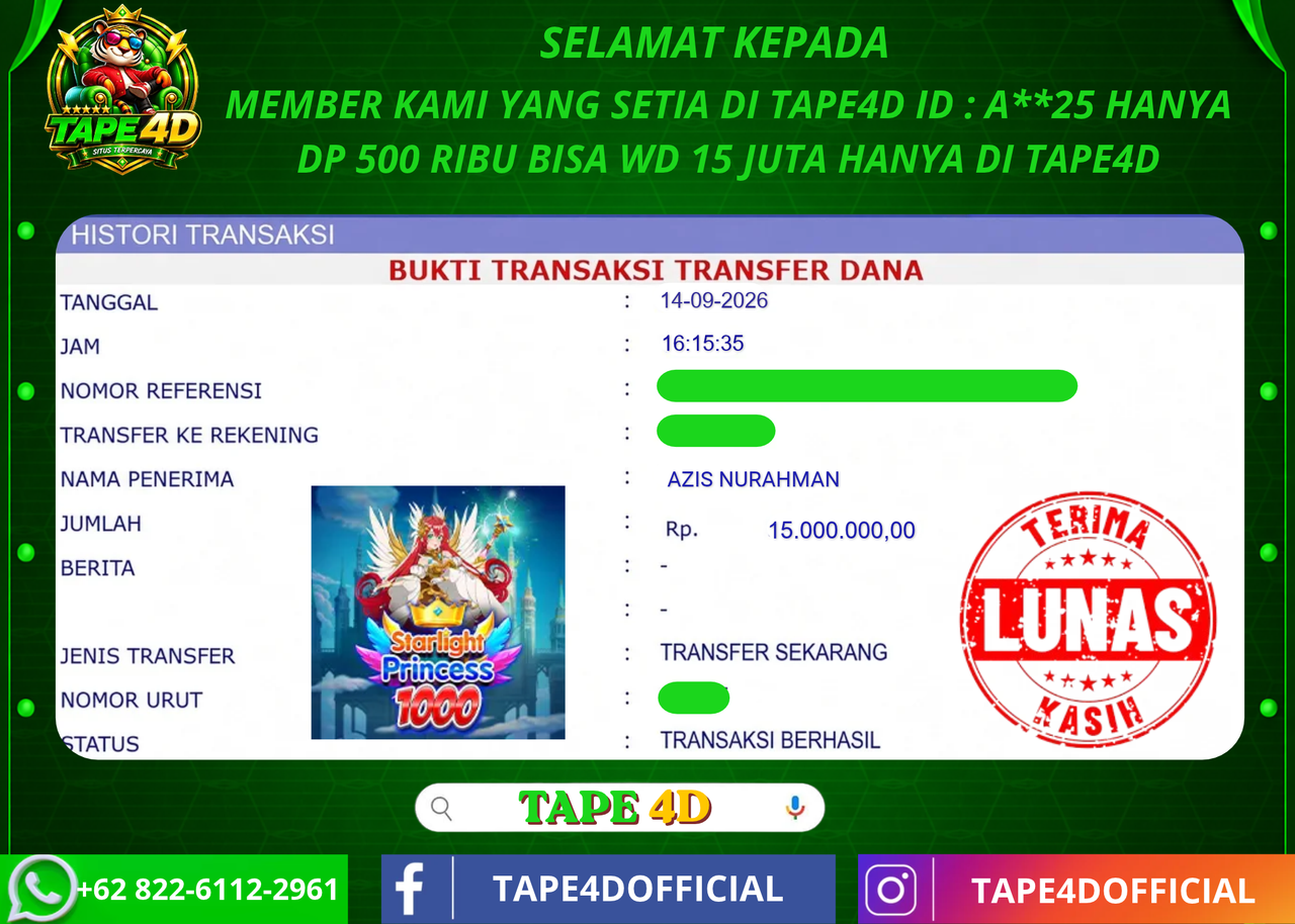 TAPE4D STARLIGHT PRINCESS PRAGMATIC PLAY 15.000.000-LUNAS