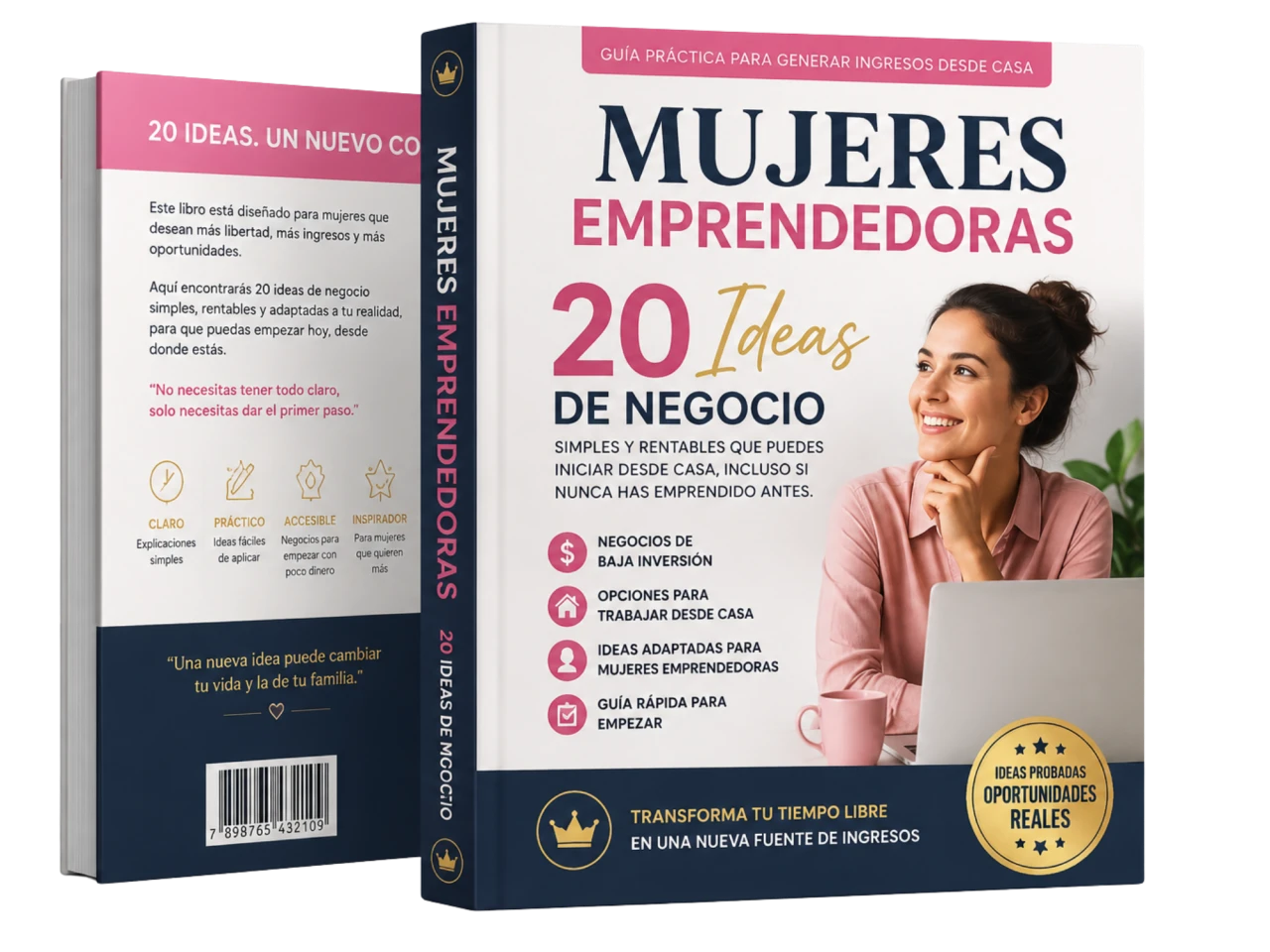 Mockup del ebook Mujeres Emprendedoras