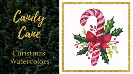 Paint an Easy Christmas Candy Cane with Watercolor