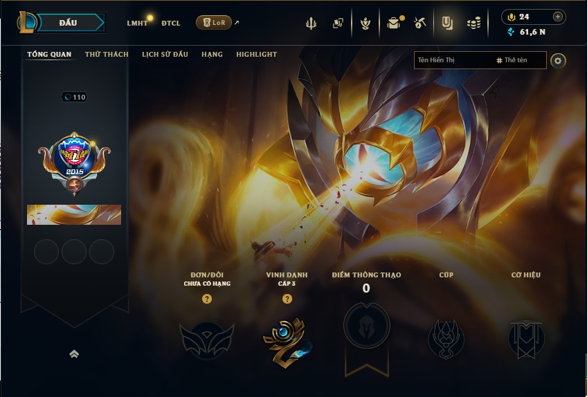 Acc LMHT # - Không Khung