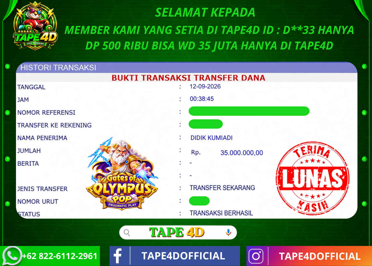 TAPE4D GATE OF OLYMPUS POP PRAGMATIC PLAY 35.000.000-LUNAS