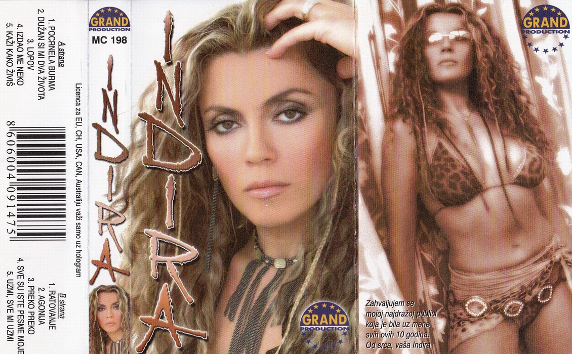 Indira Radic - 2002 - Pocrnela burma - kaseta - 