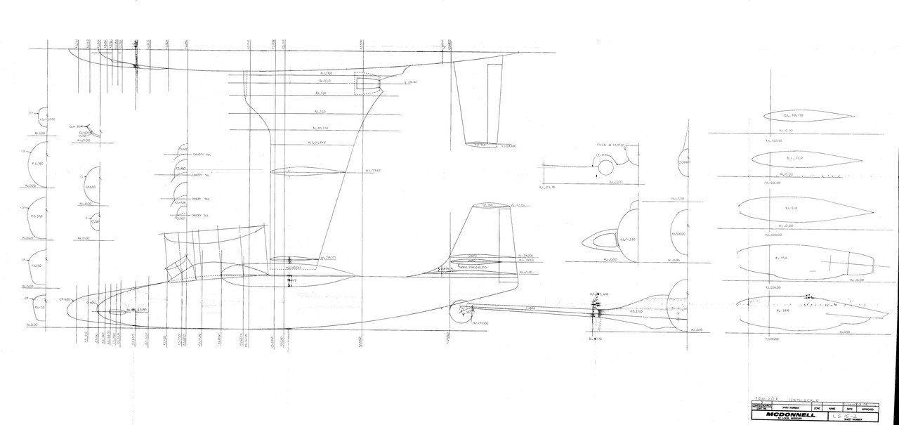 F2H-2 & 2P Plan, Sheer & Cross Sections