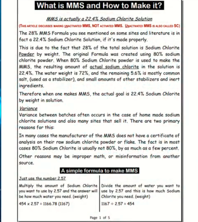 ! ! 0d ClO2 Make Home Sodium Chlorite Solution