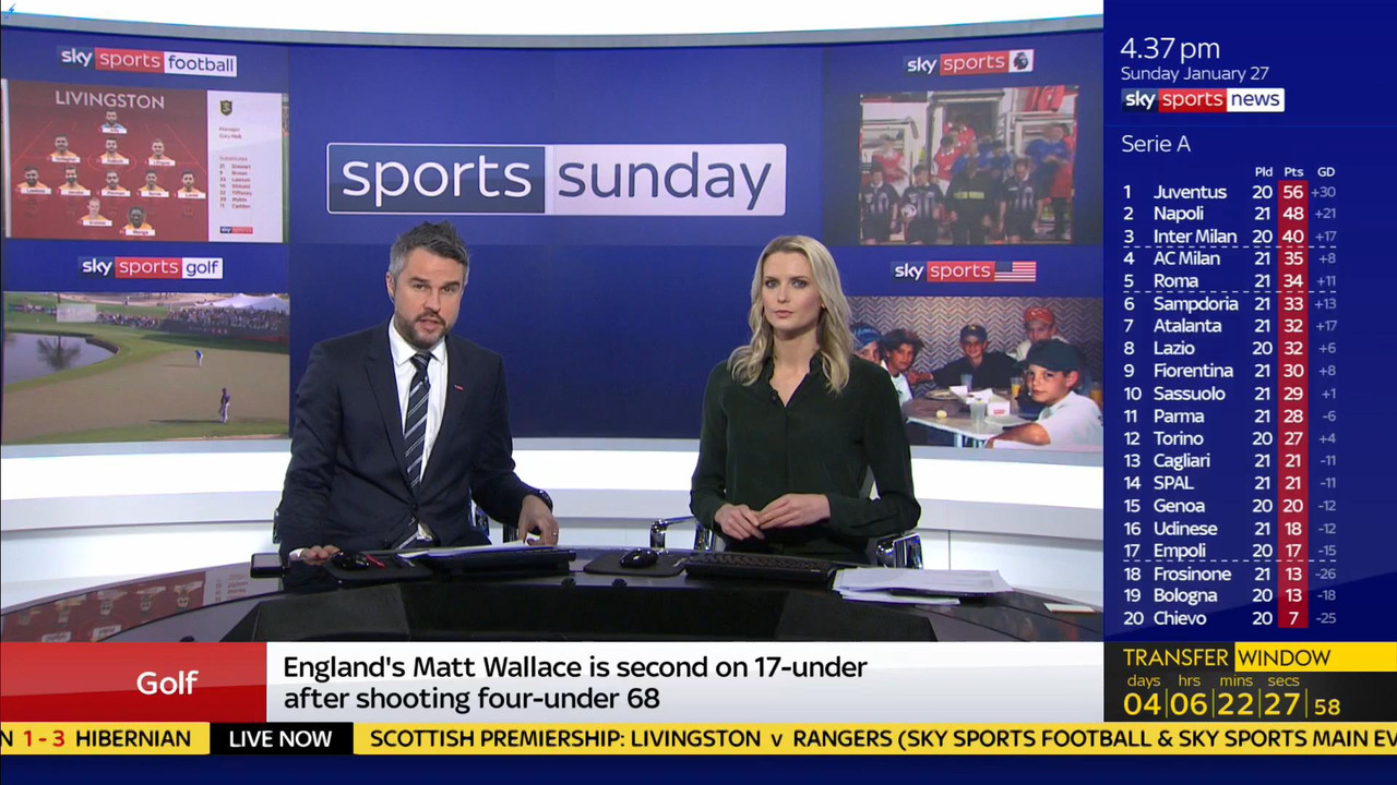 27 January - 12.00.00 - Sports Sunday. Stay in touch with the ne